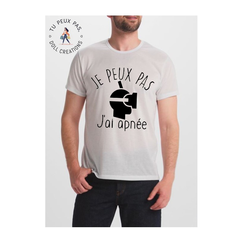 T-shirt j'peux pas j'ai apnée - cadeau homme