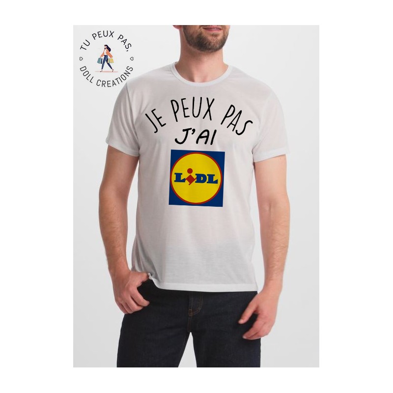 T-shirt j'peux pas j'ai Lidl - cadeau homme course