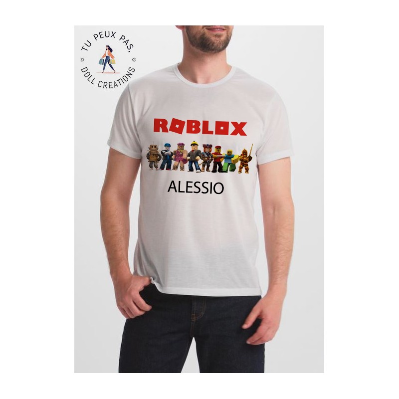 TShirt look roblox personnalisable avec prénom - Adulte