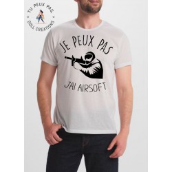 T-shirt j'peux j'peux pas j'ai airsoft - cadeau homme tir