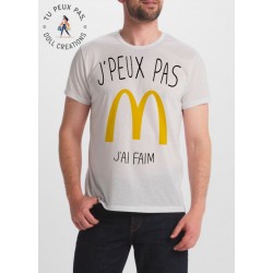 T-shirt j'peux pas j'ai faim - cadeau homme fast food