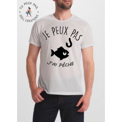 T-shirt j'peux j'peux pas j'ai pêche - cadeau homme pêcheur