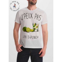 T-shirt j'peux pas j'ai ti-punch - cadeau homme coktail