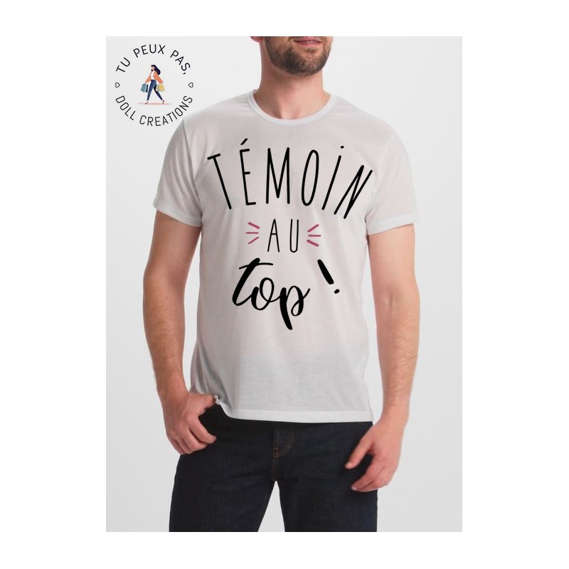 T-shirt témoin au top - cadeau homme mariage