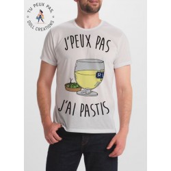 T-shirt j'peux pas j'ai pastis- cadeau homme ricard