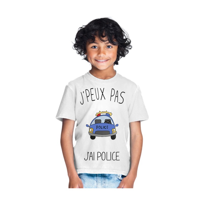 T-shirt Je peux pas j'ai police - Cadeau enfant fille et garçon