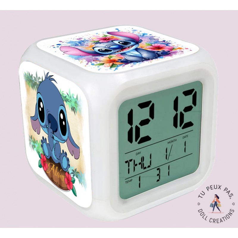 Réveil personnalisé – Idée cadeau et design unique - Stitch