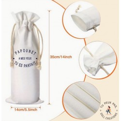 Sac à bouteille de vin - Papounet à mes yeux tu es parfait - cadeaux papa