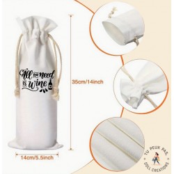 Sac à bouteille de vin - All you need is wine - cadeaux