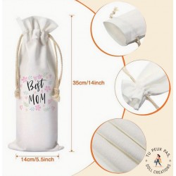 Sac à bouteille de vin - Best Mom meilleure maman - cadeaux maman