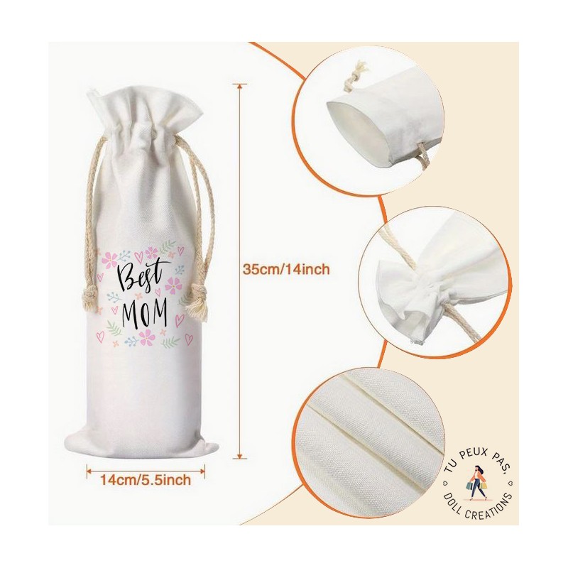 Sac à bouteille de vin - Best Mom meilleure maman - cadeaux maman