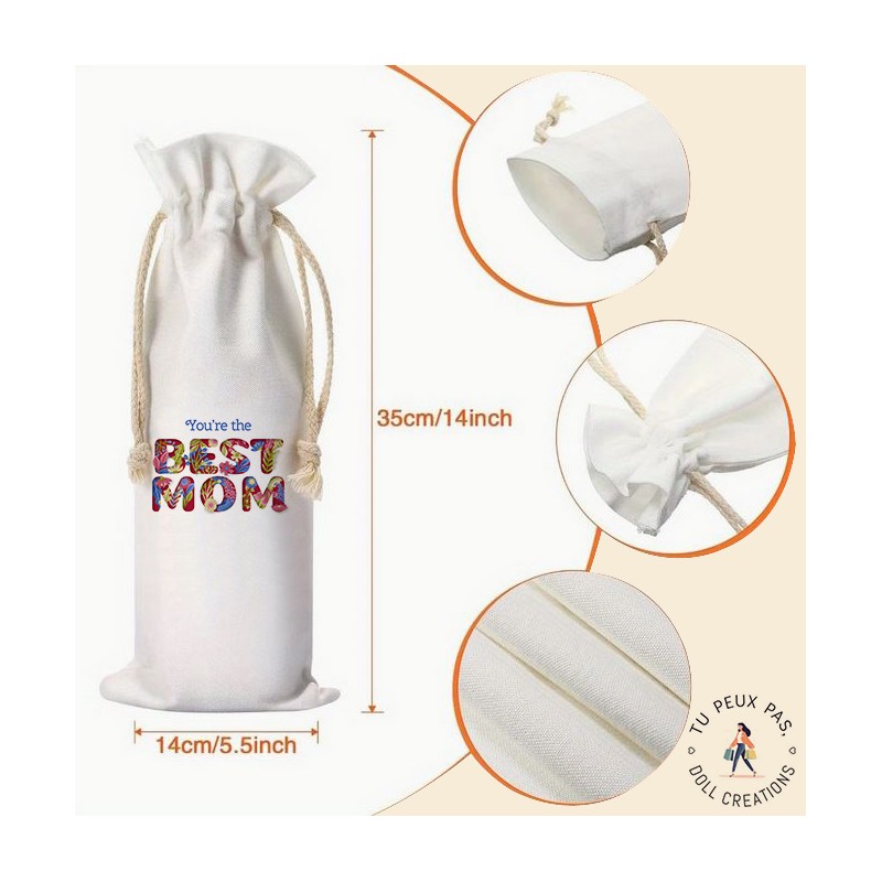 Sac à bouteille de vin - Best Mom meilleure maman - cadeaux maman