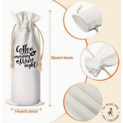 Sac à bouteille de vin - Coffee in the morning wine at night - cadeaux