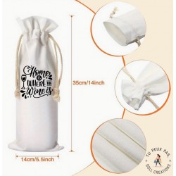 Sac à bouteille de vin - Home is where wine is - cadeaux
