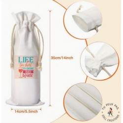 Sac à bouteille de vin - Life is too short - cadeaux