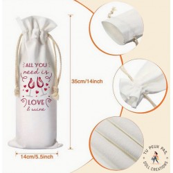 Sac à bouteille de vin - All you need is love - cadeaux