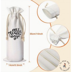 Sac à bouteille de vin - All I need is wine and cheese  - cadeaux