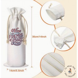 Sac à bouteille de vin - Wine and friends make a great blend - cadeaux