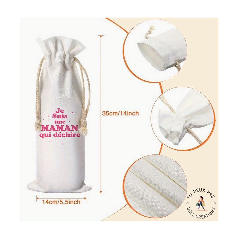 Sac à bouteille de vin - Je suis une maman qui déchire - cadeaux maman