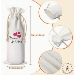 Sac à bouteille de vin - Mamie je t'aime - cadeaux mamie