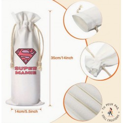 Sac à bouteille de vin - Super Mamie - cadeaux mamie