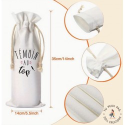 Sac à bouteille de vin - Témoin au top - cadeaux mariage