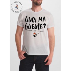 T-shirt Message Qu'est ce qu'elle a ma Gueule Chanson Johnny Hallyday