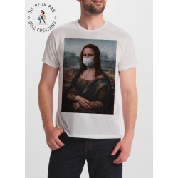 T-Shirt Joconde Masque - cadeau homme mona lisa