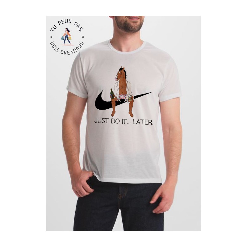 t-shirt BoJack Horseman Art just do it later - cadeau homme