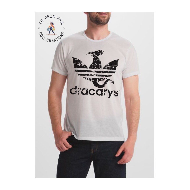 T-Shirt dracarys pour Homme Targaryen Thrones Game of Stark Lannister Baratheon Daenerys Khaleesi
