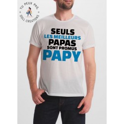 t-shirt seuls les meilleurs papas sont promus papy - cadeau homme