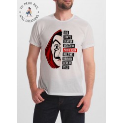 T-shirt casa de papel Personnage - cadeau homme