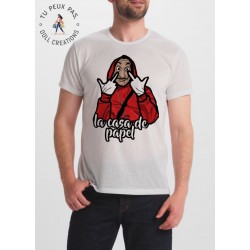 T-shirt casa de papel masque de dali - cadeau homme