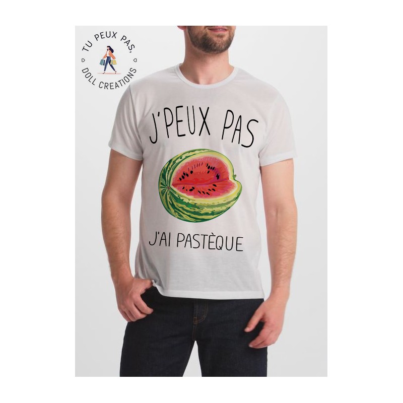 T-shirt j'peux pas j'ai pastèque - cadeau homme été apéro