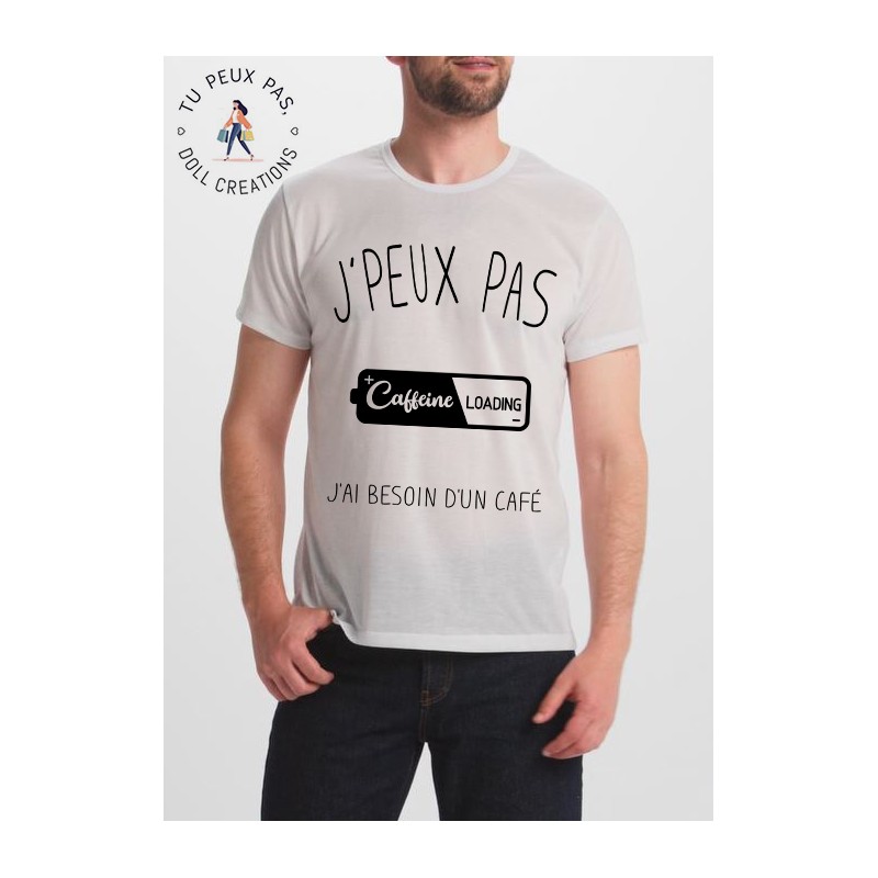 T-shirt j'peux pas j'ai besoin d'un café - homme cadeau