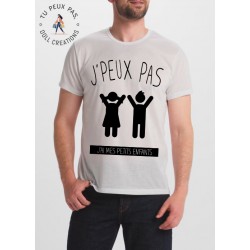 T-shirt j'peux pas j'ai mes petits enfants - homme cadeau