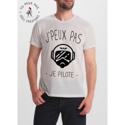 t-shirt je peux pas je pilote - cadeau homme