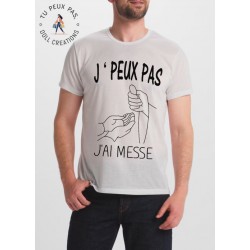t-shirt je peux pas j'ai messe - cadeau homme