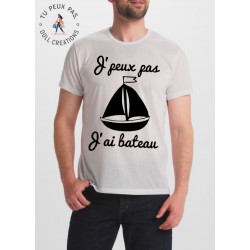 t-shirt je peux pas j'ai bateau - cadeau homme