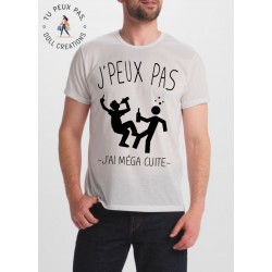 t-shirt je peux pas j'ai méga cuite - cadeau homme