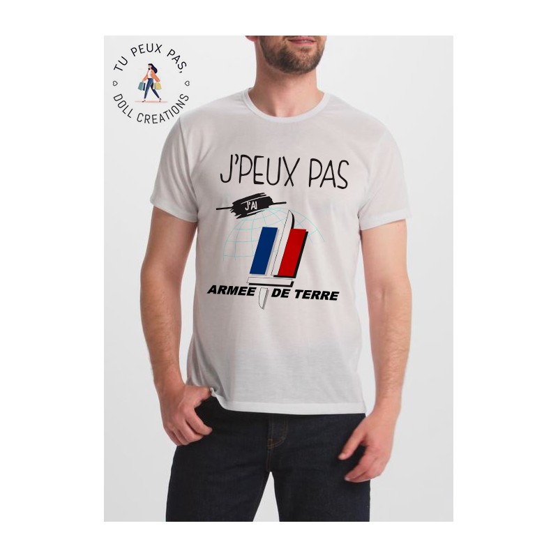 t-shirt je peux pas j'ai armé de terre - cadeau homme militaire