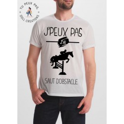 T-shirt j'peux pas J'ai saut d'obstacle - cadeau homme équitation