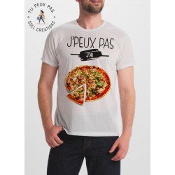 T-shirt j'peux pas J'ai Pizza - cadeau homme