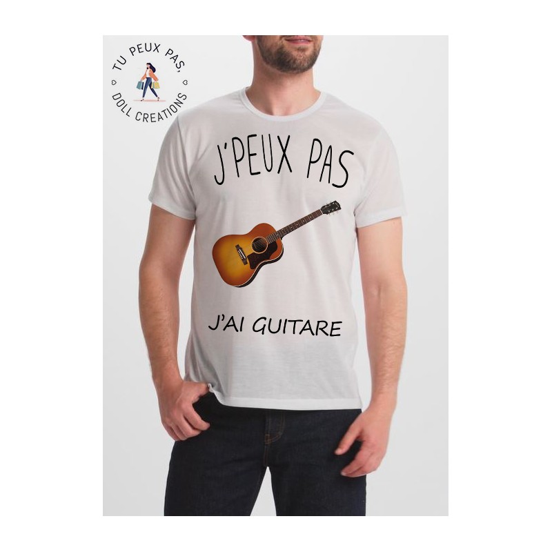 T-shirt j'peux pas J'ai guitare - cadeau homme
