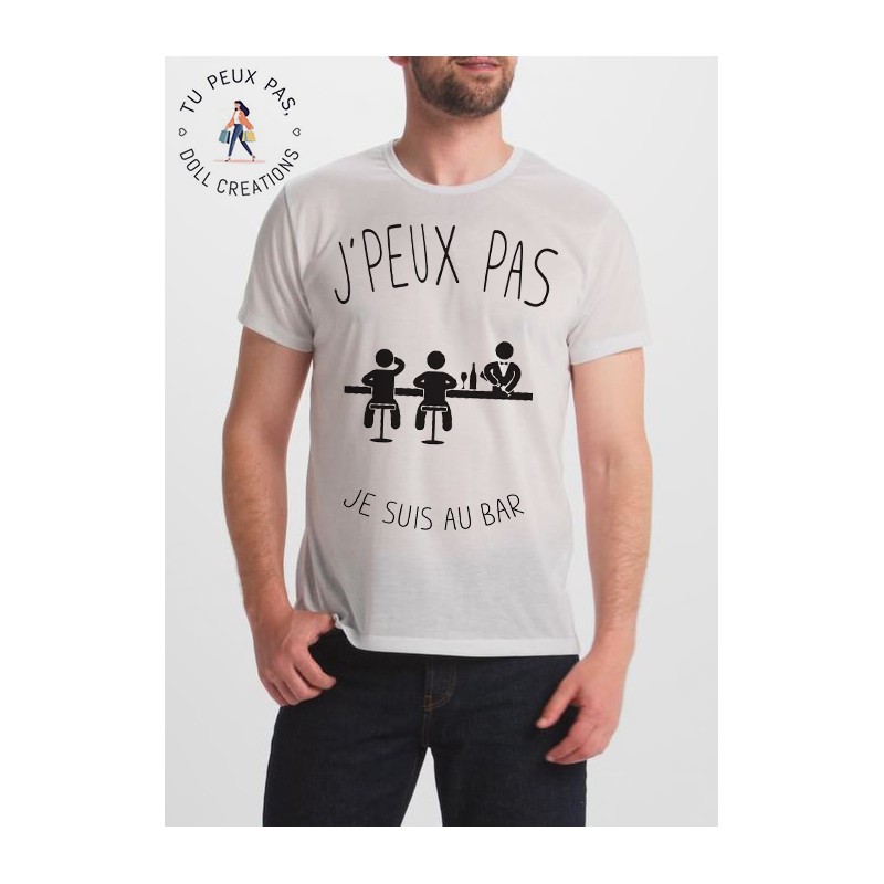 T-shirt j'peux pas je suis au bar - cadeau homme
