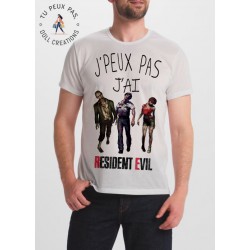 T-shirt j'peux pas j'ai pas j'ai Resident Evil - cadeau homme Horror zombie