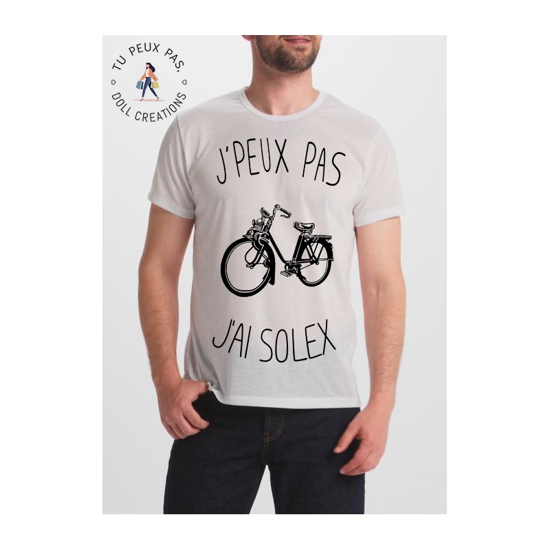 T-shirt j'peux pas j'ai solex - cadeau homme vélo