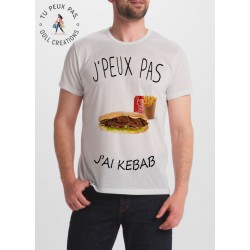 T-shirt j'peux pas j'ai pas j'ai Kebab - cadeau homme viande