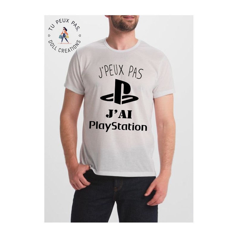 T-shirt j'peux pas J'ai playstation - cadeau homme gamer