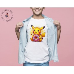 T-shirt Pokemon Pikachu beignet - Cadeau enfant fille et garçon